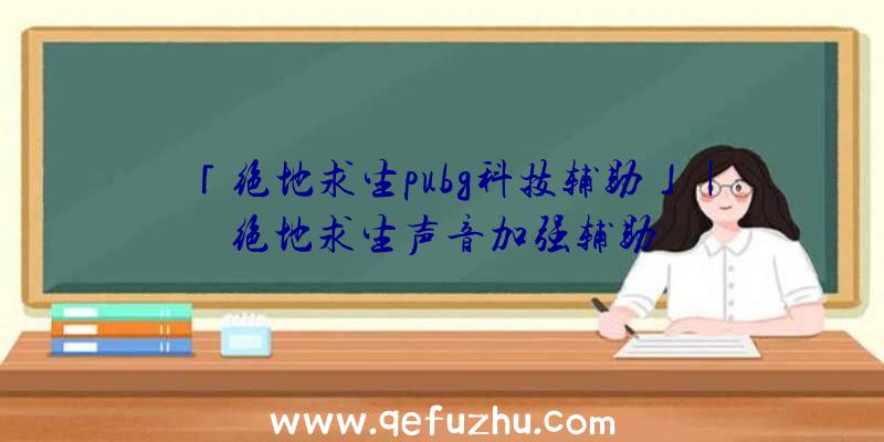 「绝地求生pubg科技辅助」|绝地求生声音加强辅助